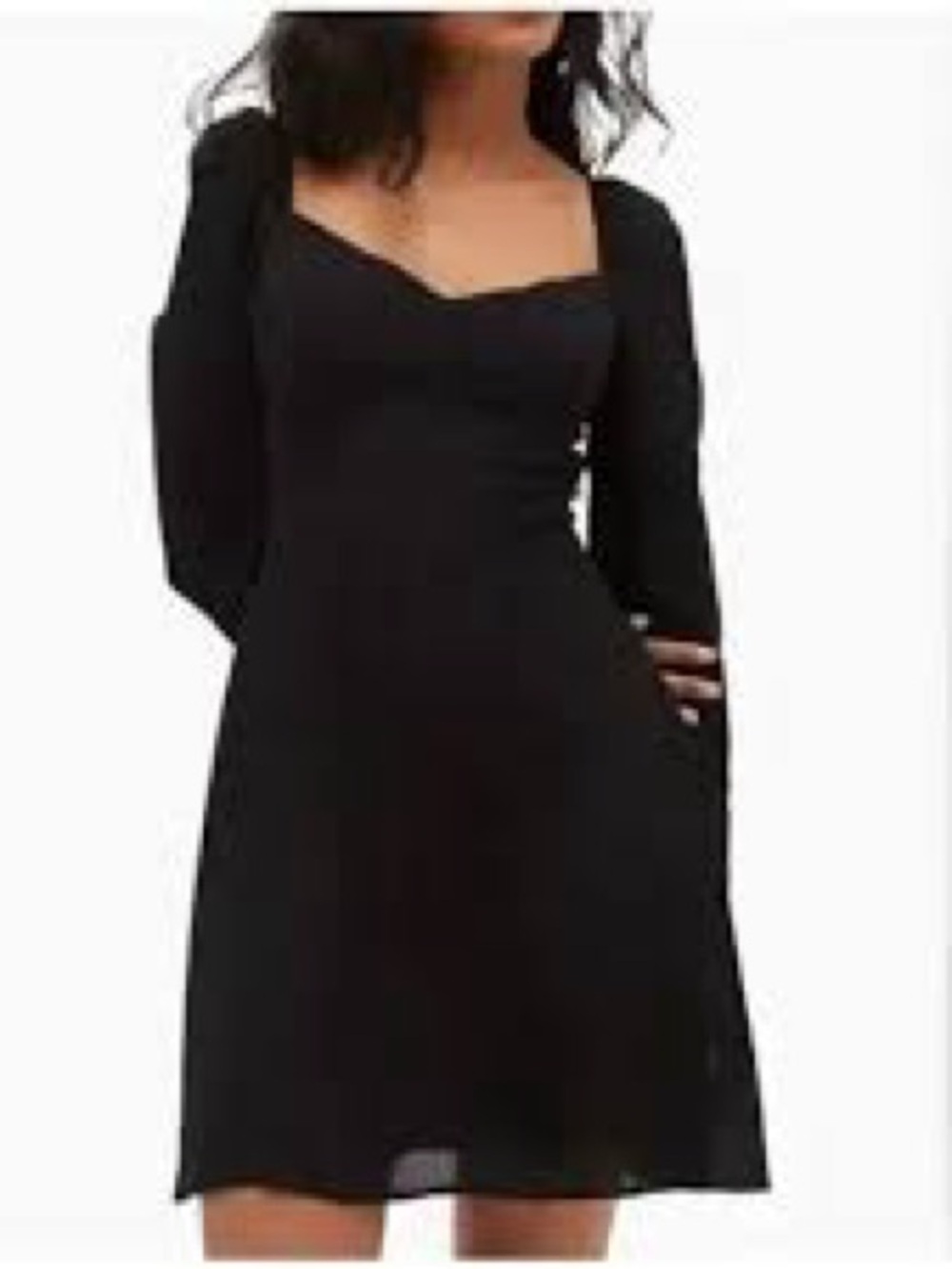 Hill House Black Square-Neck Long-Sleeve A-Line Dress